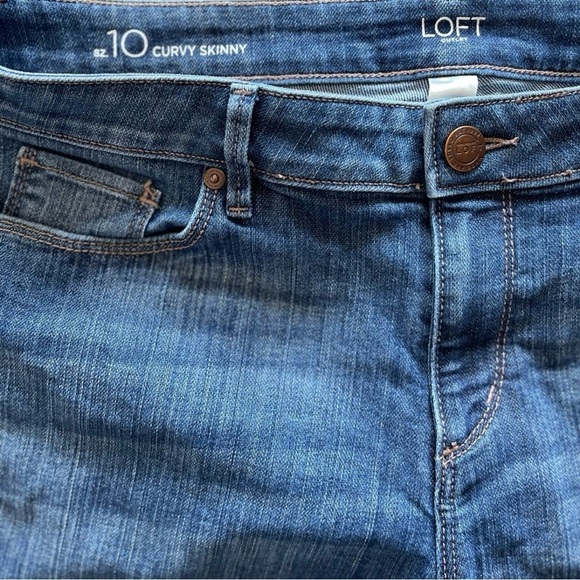 Loft Curvy Skinny Denim Blue Jeans Stretchy Women’s Size 10 - Picture 5 of 10